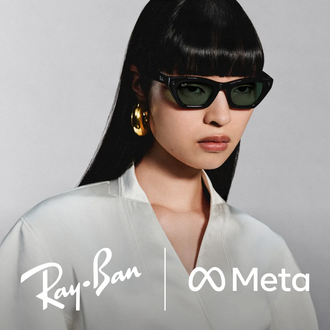 Model wearing Ray-Ban Meta Zena glasses